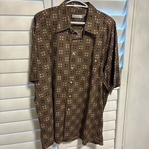 Burma Bibas Patterned Button Up Shirt - Size XL